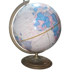 Vintage Cram's Imperial World Sun Globe Day Night Time Zone Metal Base